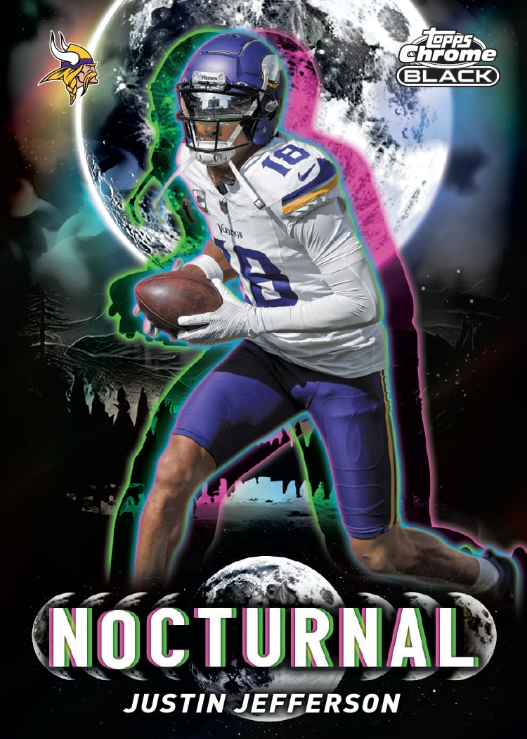 2025 Topps Chrome Black Football Justin Jefferson Nocturnal insert