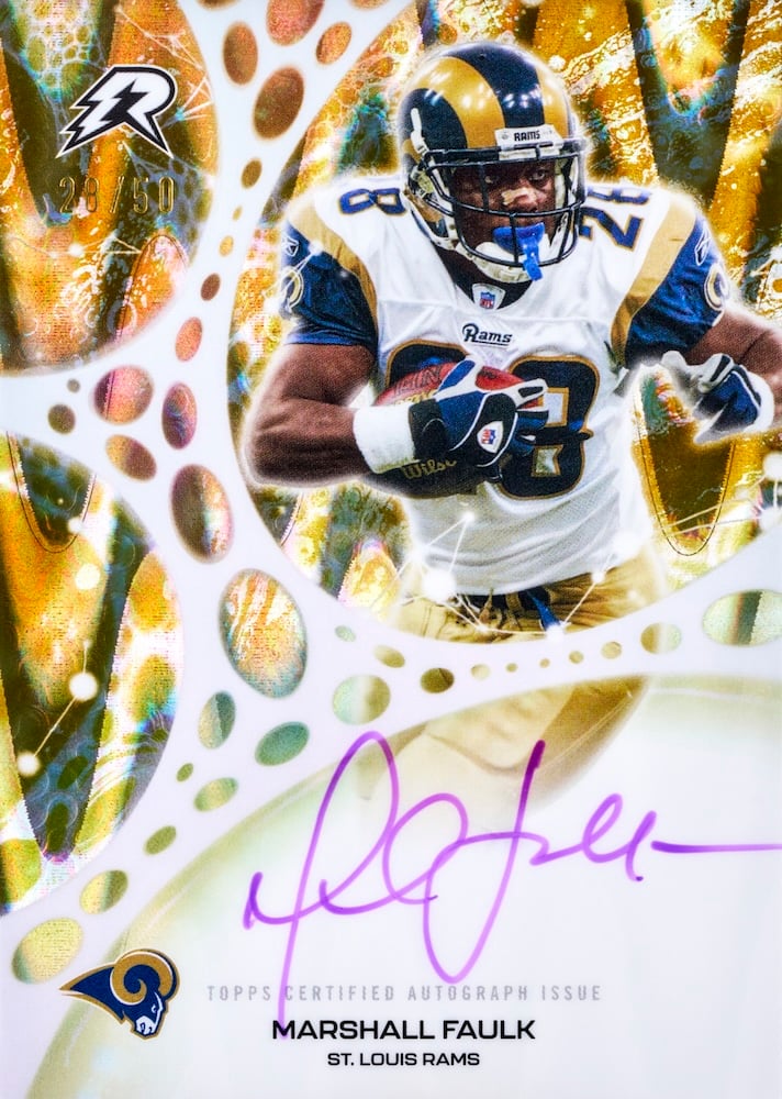 2025 Topps Resurgence Football Marshall Faulk Molecular Marks autograph numbered 28/50