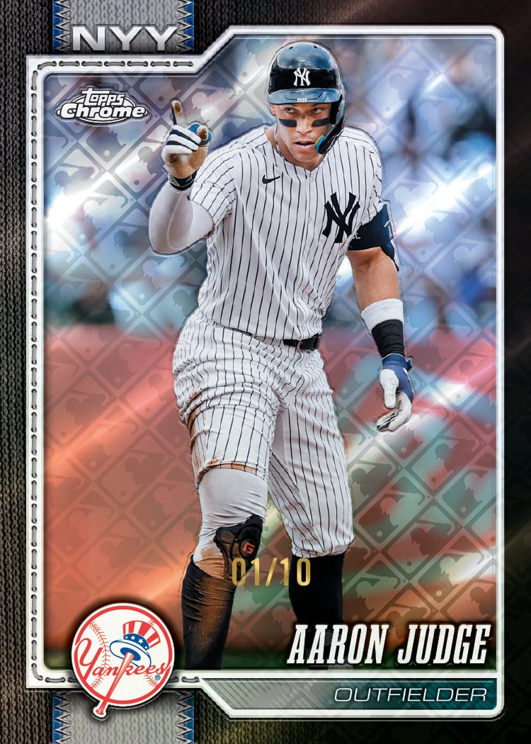 2026 Topps Chrome Logofractor Baseball Aaron Judge Base LogoFractor Black numbered 01/10