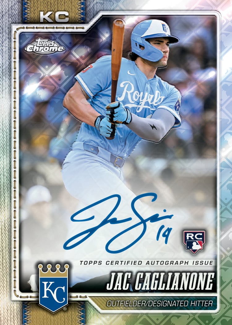 2026 Topps Chrome Logofractor Baseball Jac Caglianone LogoFractor Rookie Autographs, no color
