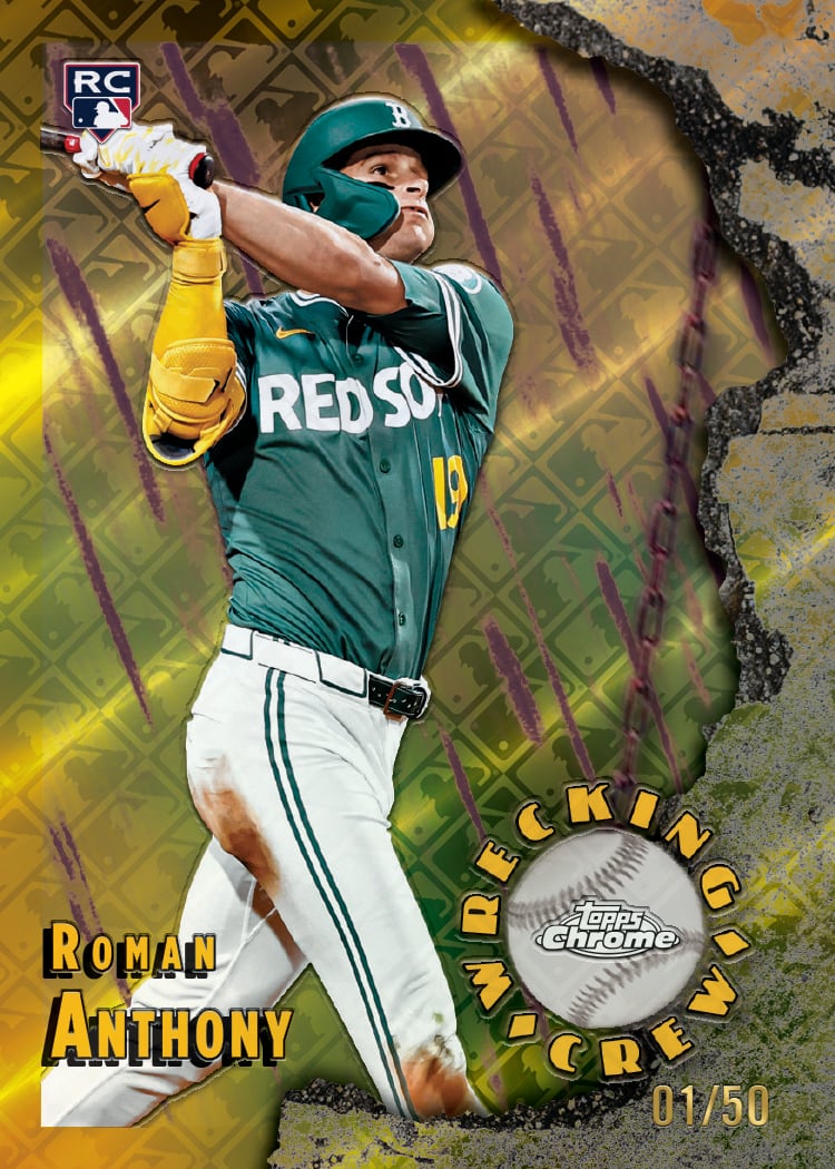 2026 Topps Chrome Logofractor Baseball Roman Anthony Wrecking Crew Gold numbered 01/50