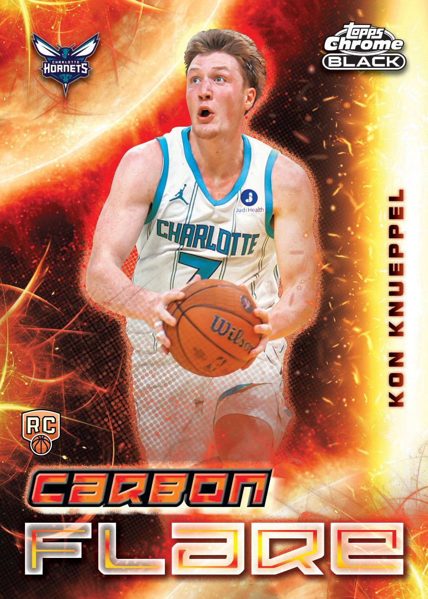 2025-26 Topps Chrome Black Basketball Kon Knueppel Carbon Flare rookie card
