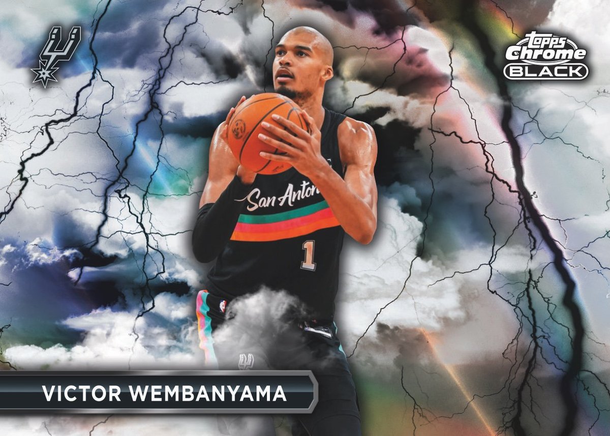 2025-26 Topps Chrome Black Basketball Victor Wembanyama Black Lightning