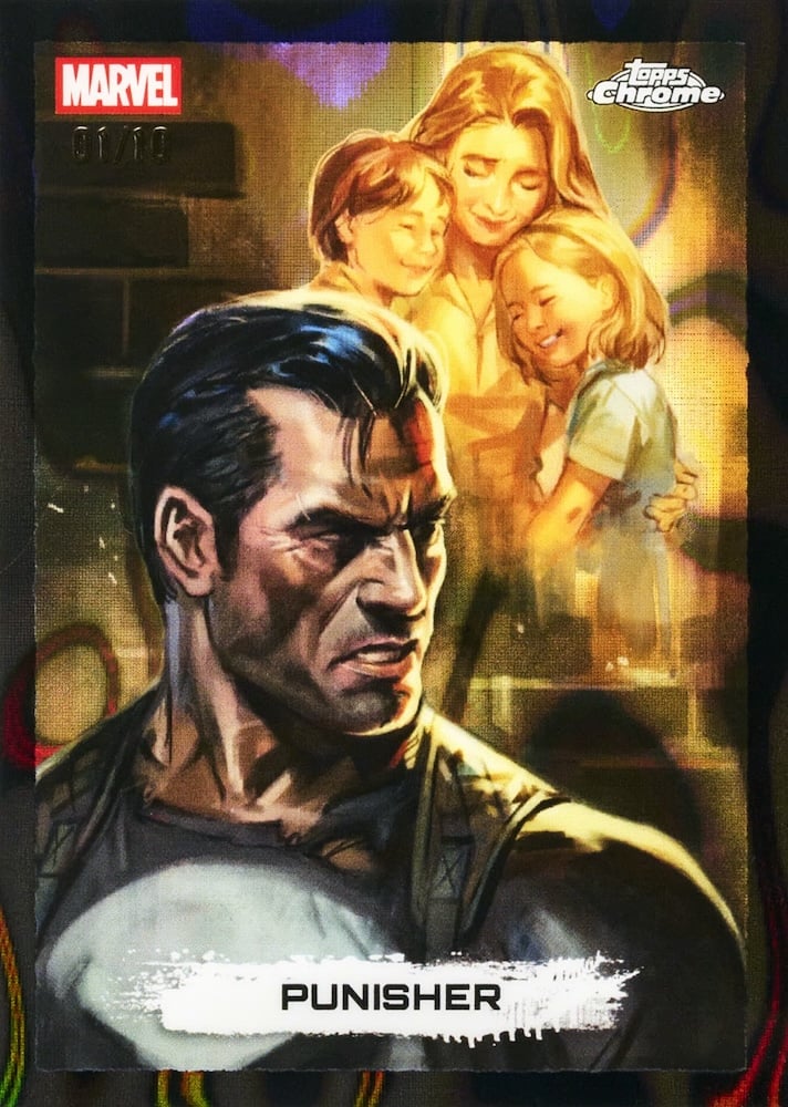 2026 Topps Mint Marvel Punisher SDCC Exclusive Black Refractor numbered 01/10
