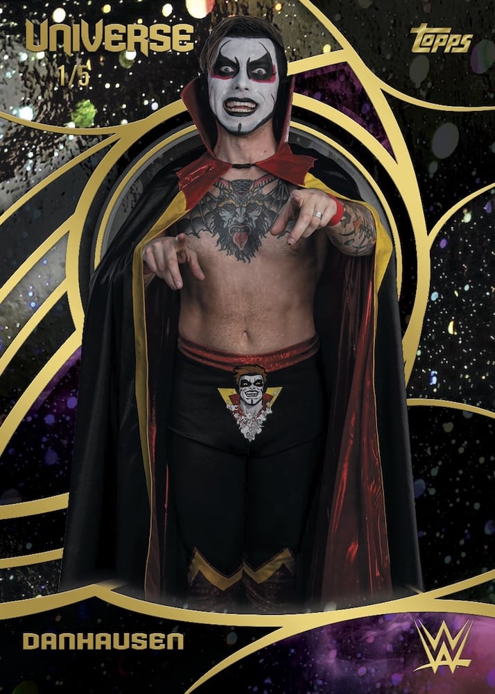 2026 Topps Universe WWE Danhausen base card Black Portal numbered 1/5