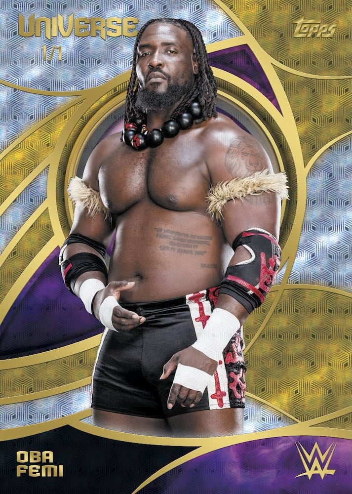 2026 Topps Universe WWE Oba Femi base card FoilFractor numbered 1/1
