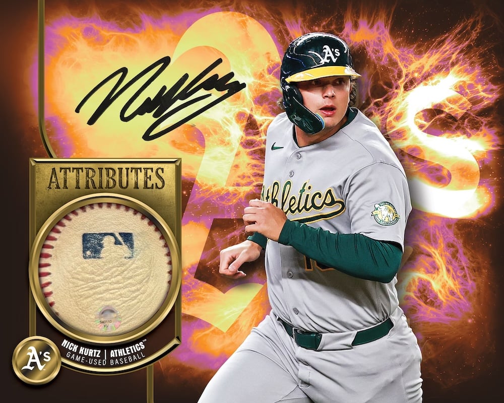 2026 Fanatics Under Wraps Emanate Nick Kurtz Attributes with a circle-cut game-used baseball piece
