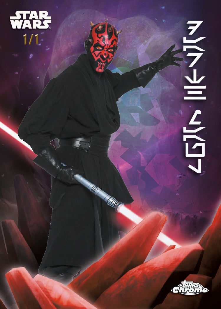 2026 Topps Chrome Sapphire Star Wars Darth Maul Kyber Carvings Padparadscha Sapphire numbered 1/1